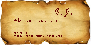 Váradi Jusztin névjegykártya